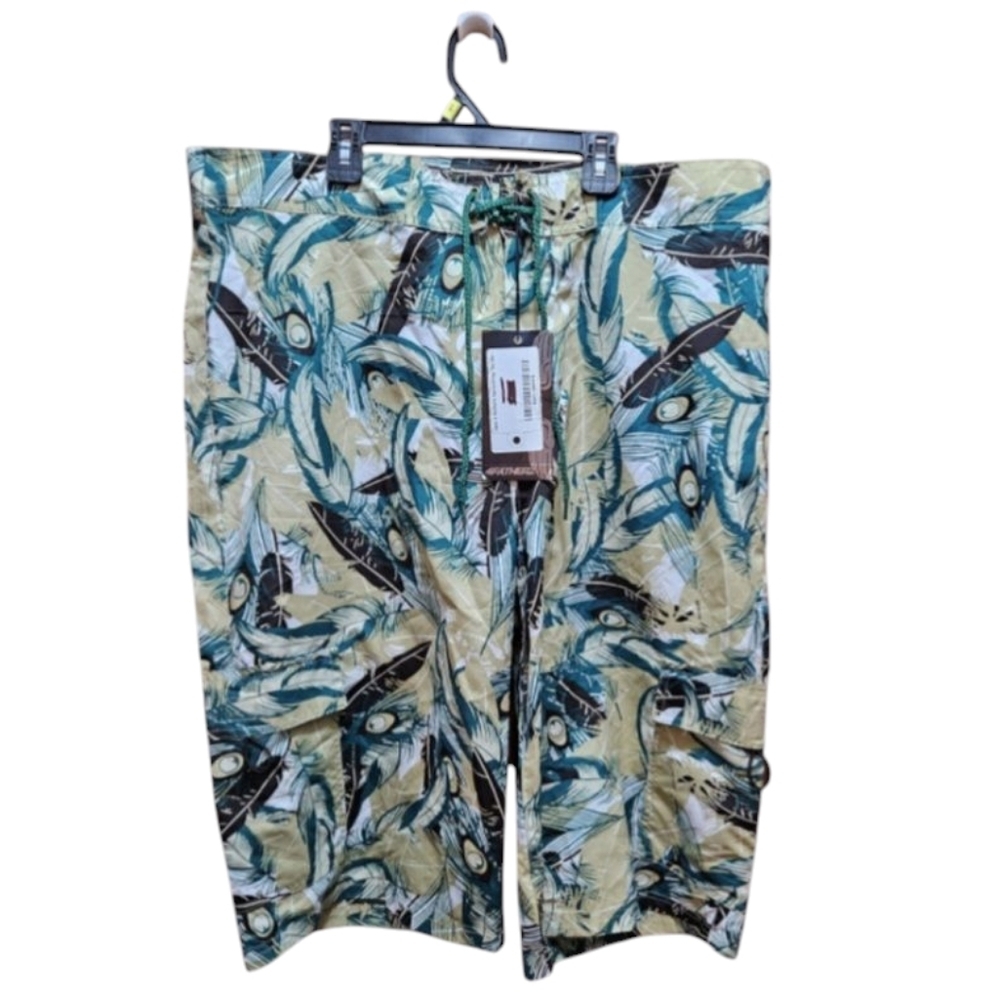 4Fatherz Swimming Trunks Size 2XL Feather Tropical Design Beach Vacation NEW